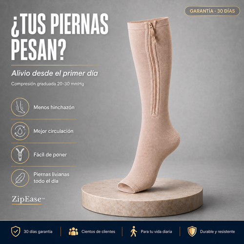ZipEase™ Compresión con Cierre · Alivio Real