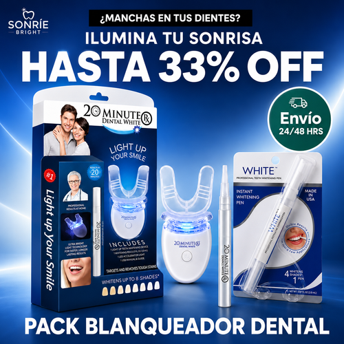 Lumident™ – Pack Blanqueador Dental con Luz LED + Lápiz | Fórmula Avanzada de Blanqueamiento