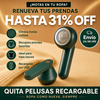 LintPro™ Quita Pelusas Eléctrico Recargable