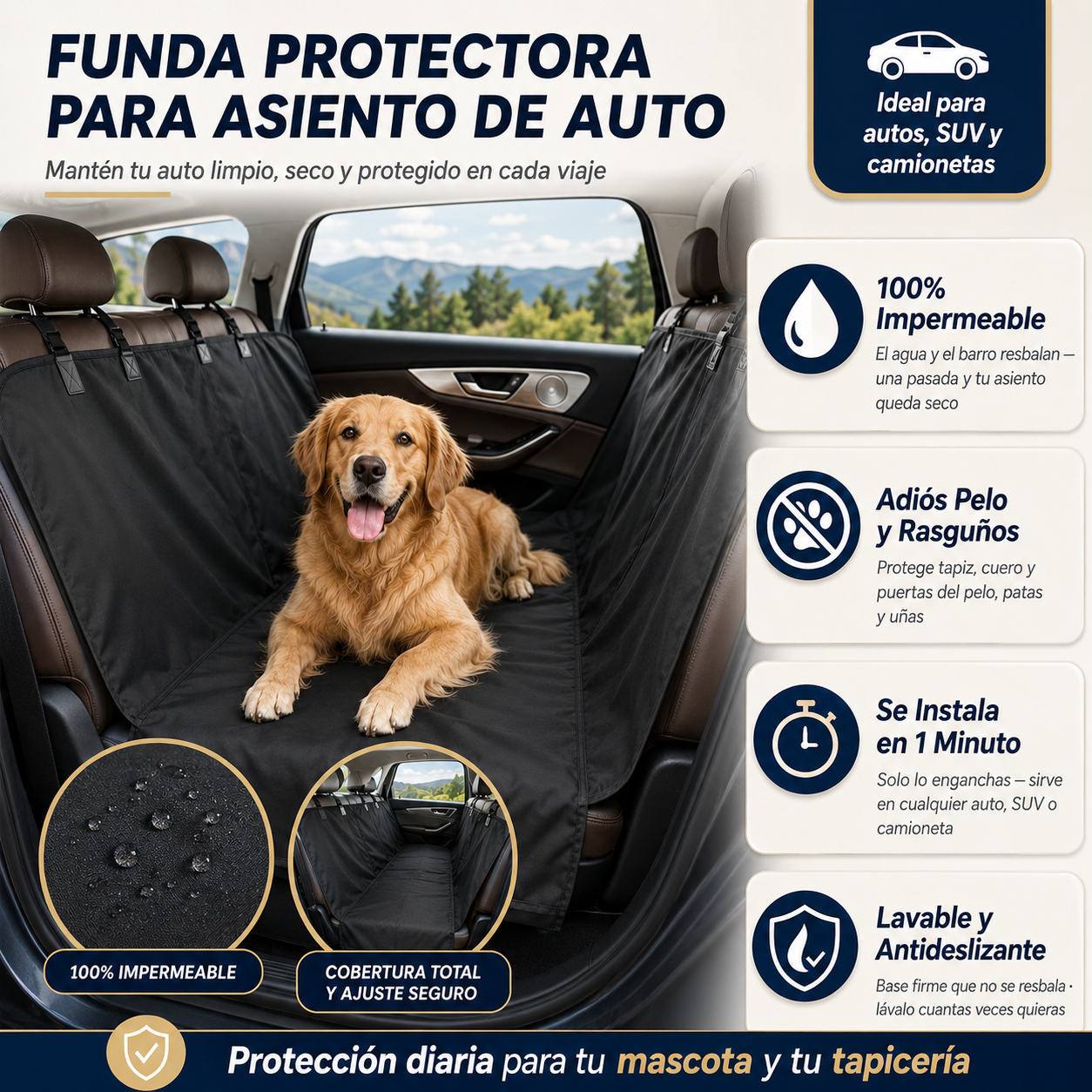 Cubre Asientos Especial Para Mascotas