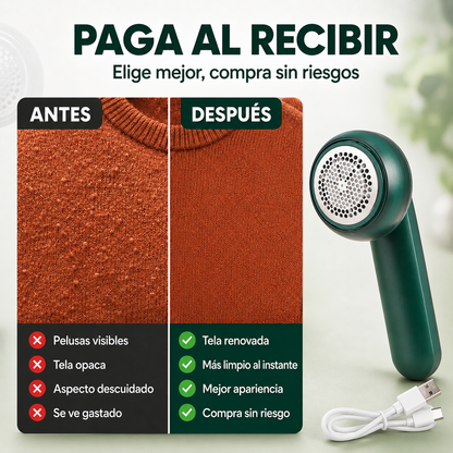 LintPro™ Quita Pelusas Eléctrico Recargable